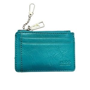 Hobo blue leather ID card gold mini wallet